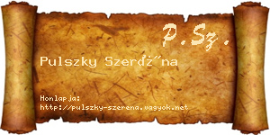 Pulszky Szeréna névjegykártya